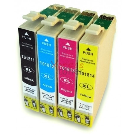 Epson T181x - Pack de 4 Tinteiros Genéricos