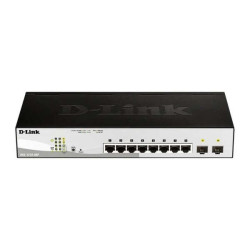 D-Link Switch Semigestionável 8 Puertos Gigabit PoE 45W + 2 Puertos Giga Combo