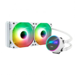 Kit de Refrigeração Líquida Abysm Artic White 240 ARGB - 2 Ventiladores de 120mm - Iluminação ARGB - Bomba 2500rpm - Tubos de 33