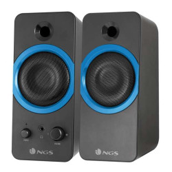 Colunas NGS GSX-200 USB 2.0 20W - Super bass - Conexão jack de 3,5 mm - Controles de alto-falante - Cor Preto/Azul