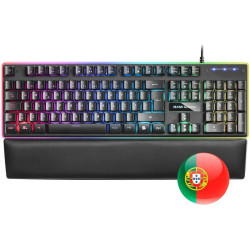 Teclado Mars Gaming MK320 - 439x135x37mm - H-MECH, RGB Iluminação, Descanso de Pulso Acolchoado - Ergonomia e Características Pr