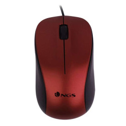 Mouse USB NGS Crew 1200dpi - 3 Botões - Uso Ambidestro - Cabo de 1,30m - Cor Vermelho/Preto