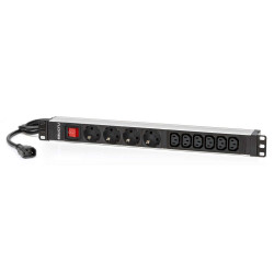 Unidadee de Distribuição de Energia Salicru SPS PDU - 4 Tomadas Schuko e 6 Tomadas IEC C13 - Cor Preto