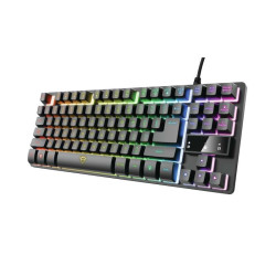 Trust Gaming GXT 833 Thado TKL Teclado USB Compacto - 12 Teclas Multimédia - Antighosting - Iluminação LED - Cabo trançado de 1,