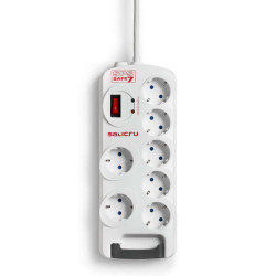 Salicru SPS SAFE 7 Protetores Elétricos Ativos de Última Geração - 7 Tomadas Schuko - Cor Branco
