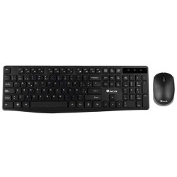 Pacote de Teclado Multimídia USB Sem Fio NGS Allure + Mouse 1200dpi 3 Botões - Uso Ambidestro - Cor Preto