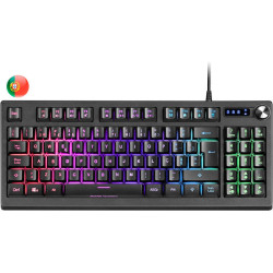 Mars Gaming MKREVO TKL Keyboard with Numeric Pad - Tecnologia H-Mech - Iluminação RGB 12 Modos - Roda de Controle Duplo - Compat