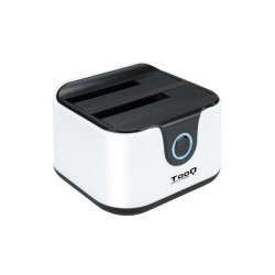Tooq Docking Station USB 3.0 - HDD/SSD 2.5", 3.5" SATA I,II,III - Boton de Clonación - Copia de Seguridad - Cor Branco/Preto