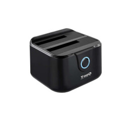 Tooq Docking Station USB 3.0 - HDD/SSD 2.5", 3.5" SATA I,II,III - Boton de Clonación - Copia de Seguridad - Cor Preto