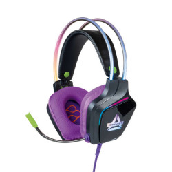 Auricular Gaming FR-TEC com luz RGB - Controle de volume e mudo com fio - Microfone flexível - Alto-falante de 50 mm - Tomada de