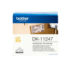 Brother DK11247 - Etiquetas Pré-cortadas Originais para Grandes Envios - 103x164 mm - 180 Unidades - Texto preto sobre fundo br