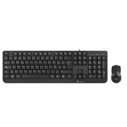 NGS Cocoa Pack Teclado Multimídia USB + Mouse 1000dpi 3 Botões - Uso Ambidestro - Francês - Cor Preto