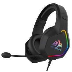 Auricular Gaming Coolsound G6 com microfone - USB para iluminação LED - Headband ajustável - Almofadas acolchoadas - Controles c