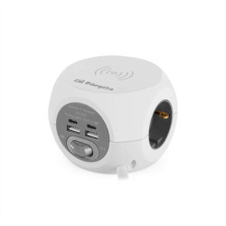 Orbegozo EN 4500 8 em 1 Plug Fast Wireless Charging - 3 VDE Ground Sockets - 2 USB - 2 USB-C - 1.5M Cable - On/Off Switch Ideal 