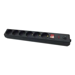 Elbat Power Strip - 6 Tomadas Schuko - Interruptor On/Off - Proteção contra sobrecarga - Cabo de 1,50m