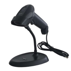 Leitor de Código de Barras USB Approx 1D com Suporte - Indicador LED, Beeper - Velocidade 300 vezes por Segundo - Cor Preto