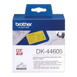 Brother DK44605 - Etiquetas de tamanho personalizado removíveis originais - Largura 62mm x 30.48 metros - Texto preto sobre fund