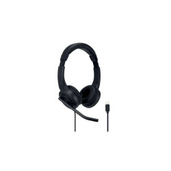 Auricular Kensington H1000 com microfone USB-C - Faixa de cabeça ajustável - Almofadas acolchoadas - Controles de cabo - Cabo tr