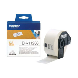 Brother DK11208 - Etiquetas de endereço grandes pré-cortadas originais - 38x90 mm - 400 unidades - Texto preto sobre fundo br