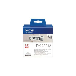 Brother DK22212 - Tamanho personalizado Etiquetas Originais - Largura 62mm x 15.24 metros - Texto preto sobre fundo branco