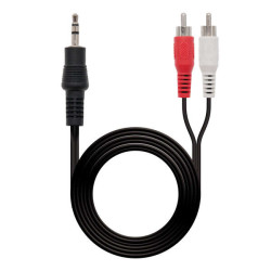 Nanocable Audio Stereo Jack 3.5mm Macho para 2x RCA Macho 10m - Cor Preto