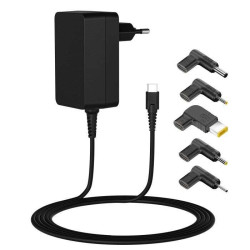 Leotec Carregador Universal para 45W USB-C Power Delivery 3.0 Laptop - 5 conectores diferentes - Proteção contra sobrecarga e cu