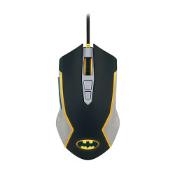 FR-TEC Batman USB Mouse até 8000dpi - Iluminação LED amarela - Plug and Play - Cabo trançado de 1,8 m - Cor Preto/Cinza/Amarelo