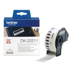 Brother DK22211 - Etiquetas de tamanho personalizado originais - Largura 29mm x 15,24 metros - Texto preto sobre fundo branco