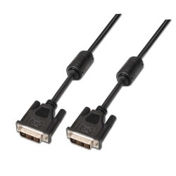 Cabo Aisens DVI Single Link 18+1 com Ferrite - DVI-D Macho para DVI-D Macho - 1.8m - (1920x1200) - Cor Preto