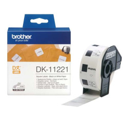 Brother DK11221 - Etiquetas quadradas pré-cortadas originais - 23x23 mm - 1000 unidades - Texto preto sobre fundo branco