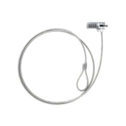 Cabo de segurança universal Tooq com combinação para suportes para laptop - Bloqueio de 4 dígitos - Aço de 4,5 mm - Comprimento 