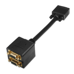Cabo divisor Aisens Super High Quality SVGA (3C+9) - HDB15/M-2xHDB15/H - Gold Shielded - 20cm - Cor Gold