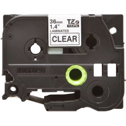 Brother TZe161 Original Laminated Label Tape - Texto preto sobre fundo transparente - Largura 36mm x 8 metros