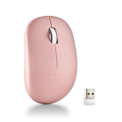 Mouse sem fio NGS com teclas silenciosas - 2 botões - Ambidestro - Cor Rosa