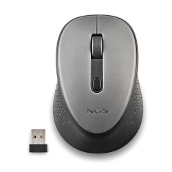 Mouse USB Sem Fio NGS Dew Gray 1600dpi - 3 Botões - Uso com a Mão Direita - Cor Cinza
