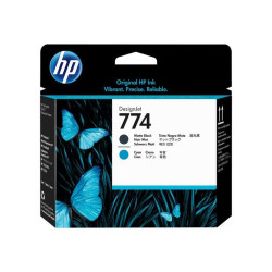 HP 774 Cabeça de Impressão Original - Preto Mate, Ciano - P2W01A