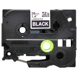 Brother TZe365 Original Laminated Label Tape - Texto branco sobre fundo preto - Largura 36mm x 8 metros