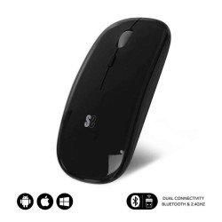 Subblim Dual Flat Mouse - Conectividade Dupla - Tecnologia Silent Click - Bateria de Longa Duração - Design Elegante - Cor Preto