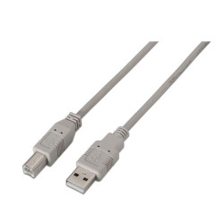 Cabo de impressora USB 2.0 Aisens - Tipo A Macho para Tipo B Macho - 4.5m - Cor Bege