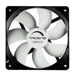 Tacens Aura II Fan 80mm - Caixa Preta, Lâminas Brancas - Velocidade máxima 1500rpm