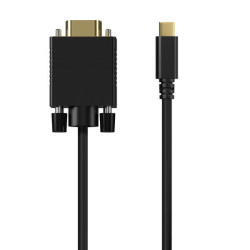Aisens USB-C para VGA - USB-C/M-Hdb15/M Cabo Conversor - 1.8m - Cor Preto