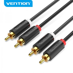 Cabo estéreo Vention 2x RCA macho para 2x RCA macho - 2m - cor preta
