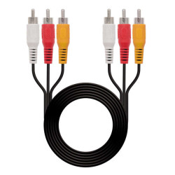 Cabo de áudio e vídeo nanocabo 3x RCA macho para 3x RCA macho 1.80m - cor preta
