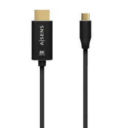 Cabo Conversor USB-C para HDMI 2.1 8K@60Hz Aisens Alumínio - USB-C/M-HDMI/M - 2.0m - Cor Preto