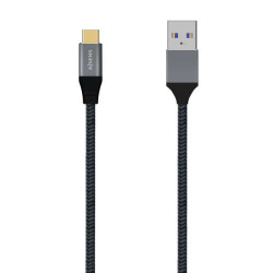 Cabo Aisens USB 3.1 GEN2 Aluminio 10GBPS 3A - TIPOUSB-C/M-A/M - 2.0M - Cor Cinza
