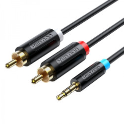 Vention Stereo Jack 3.5 macho para 2x RCA cabo macho - 3m - cor preta