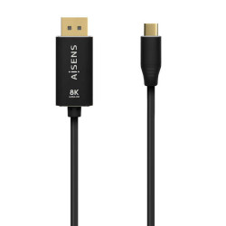 Cabo Conversor USB-C para Displayport 8K@60Hz Aisens Alumínio - USB-C/M-DP/M - 1.8m - Cor Preto