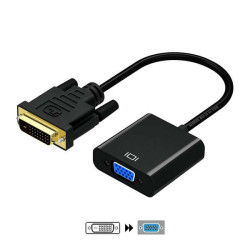 Aisens DVI-D to VGA Converter - 24+1/M-HDB15/H - 10cm - Preto