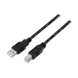 Cabo de impressora USB 2.0 Aisens - Tipo A Macho para Tipo B Macho - 3.0m - Cor Preto