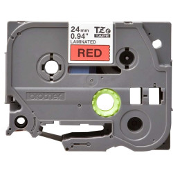 Brother TZe451 Original Laminated Label Tape - Texto preto no fundo vermelho - Largura 24mm x 8 metros